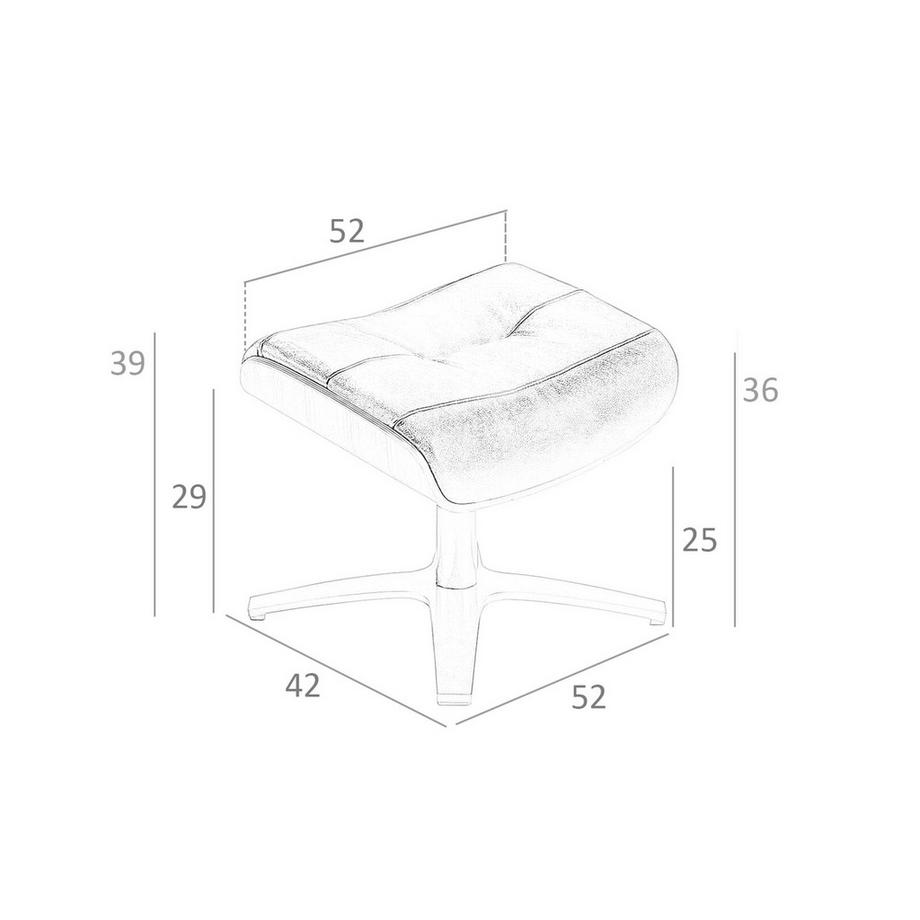 ANGEL CERDA Repose-pieds en cuir sable  