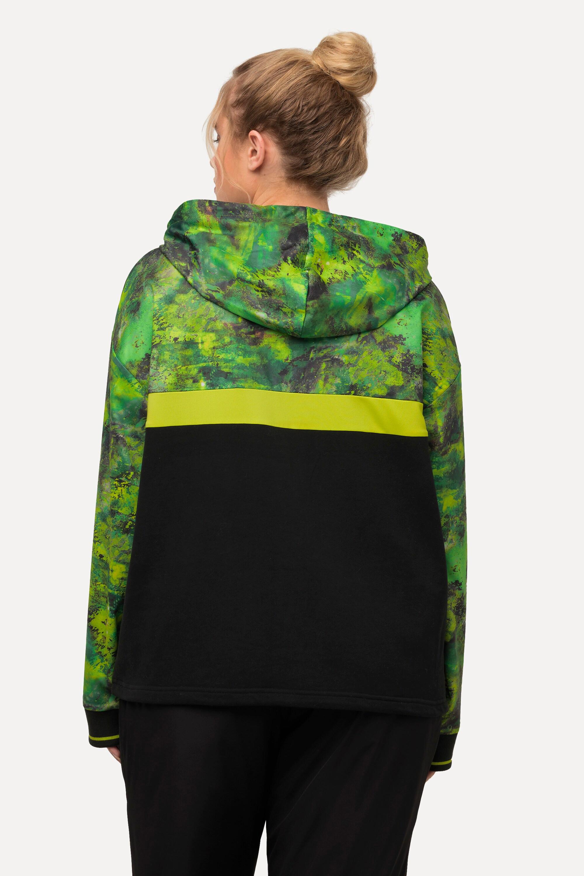 Ulla Popken  Hoodie, schnelltrocknend, Kapuze, Tunnelzug, Langarm 