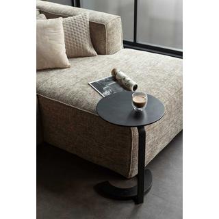 mutoni Table d&#039;appoint Floor bois métal noir  