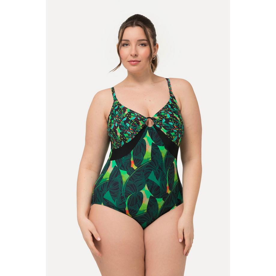 Ulla Popken Costume da bagno Mix di fantasie Coppe morbide Anello decorativo  