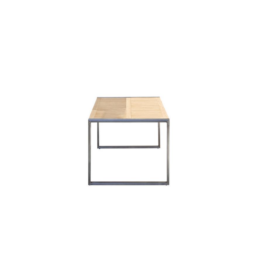 Outdoor Tisch aus massivem Teak und Edelstahl 4/6 Pers. Arno