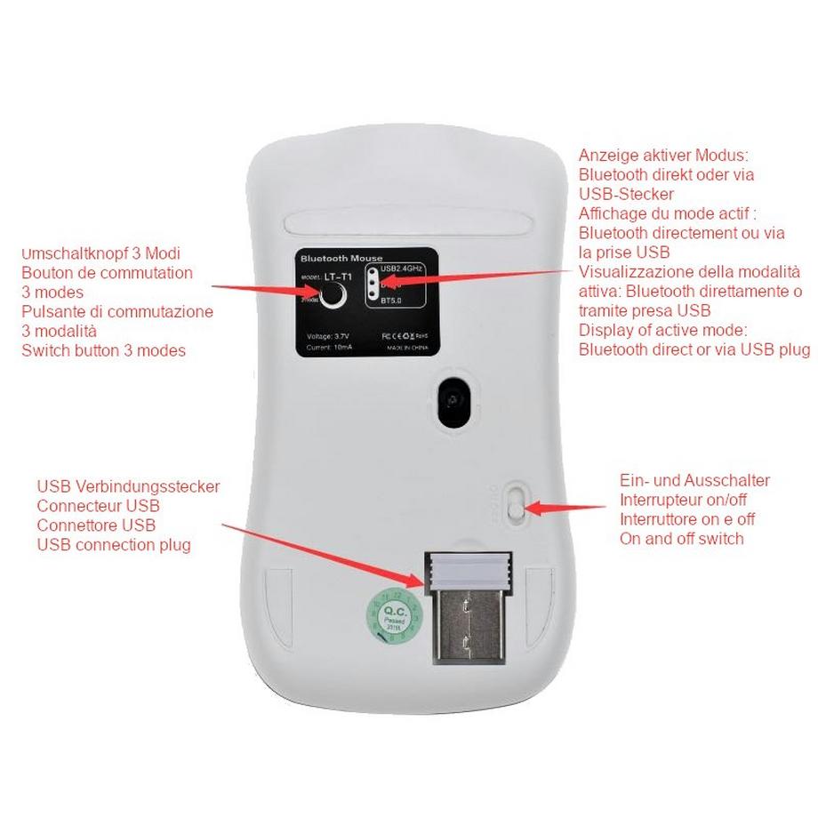 FitLife  Optische Design Maus kabellos 