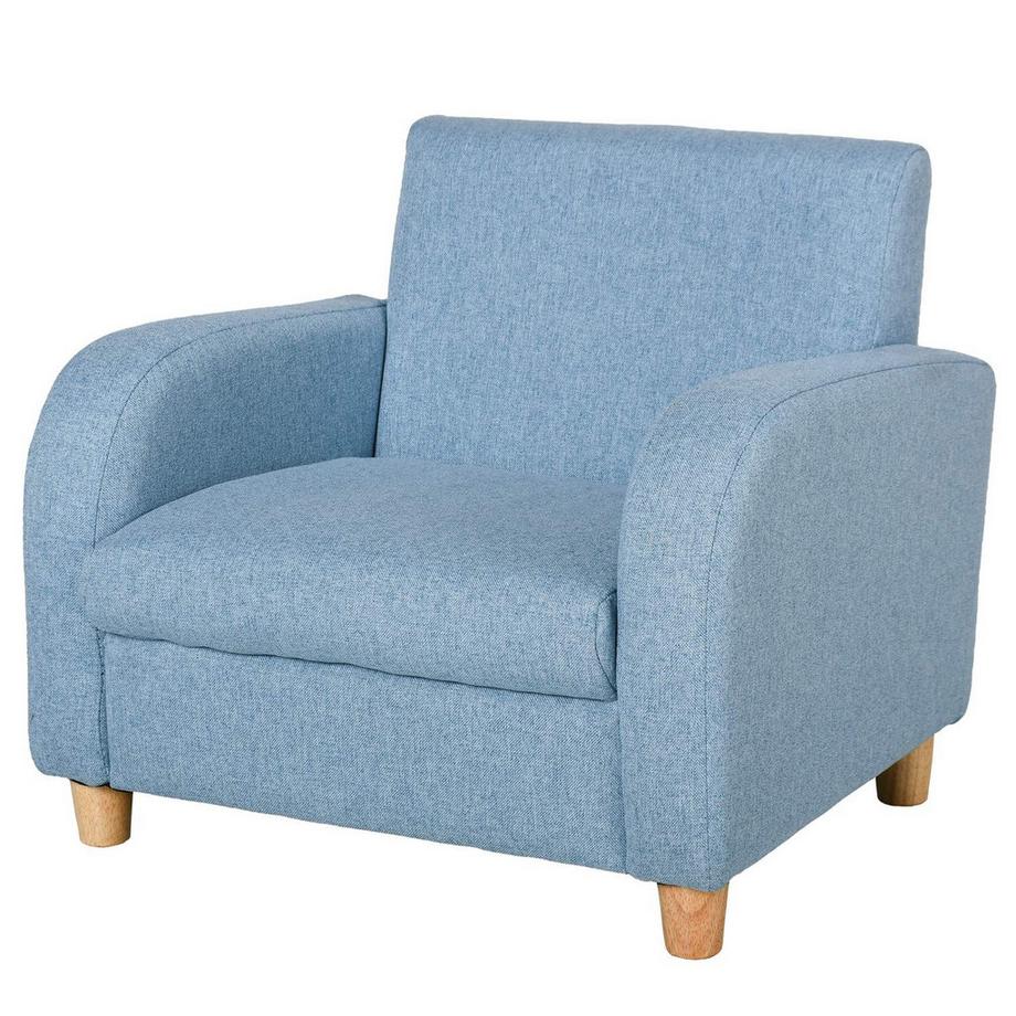 Kindersessel Kindersofa Mit Dickem Schaumstoff & Sitzkissen, Anti-Rutsch-Füße, Blau, 49X45X44,5Cm