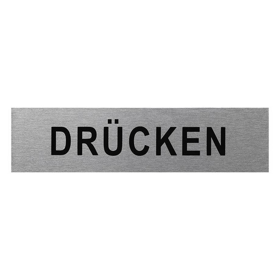 Pricenet Aluminium-Türschild „Drücken“ 160x40mm  