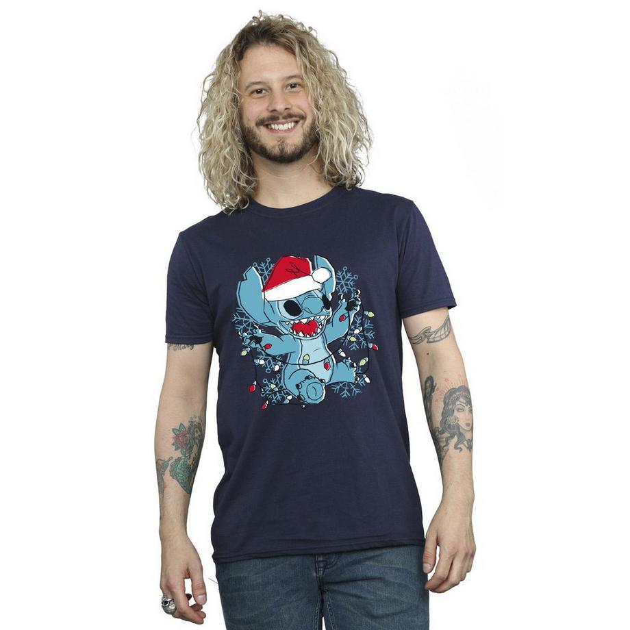 Disney Stitch Luci di Natale T-Shirt  