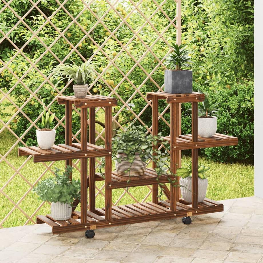 VidaXL portafiori con ruote Legno  