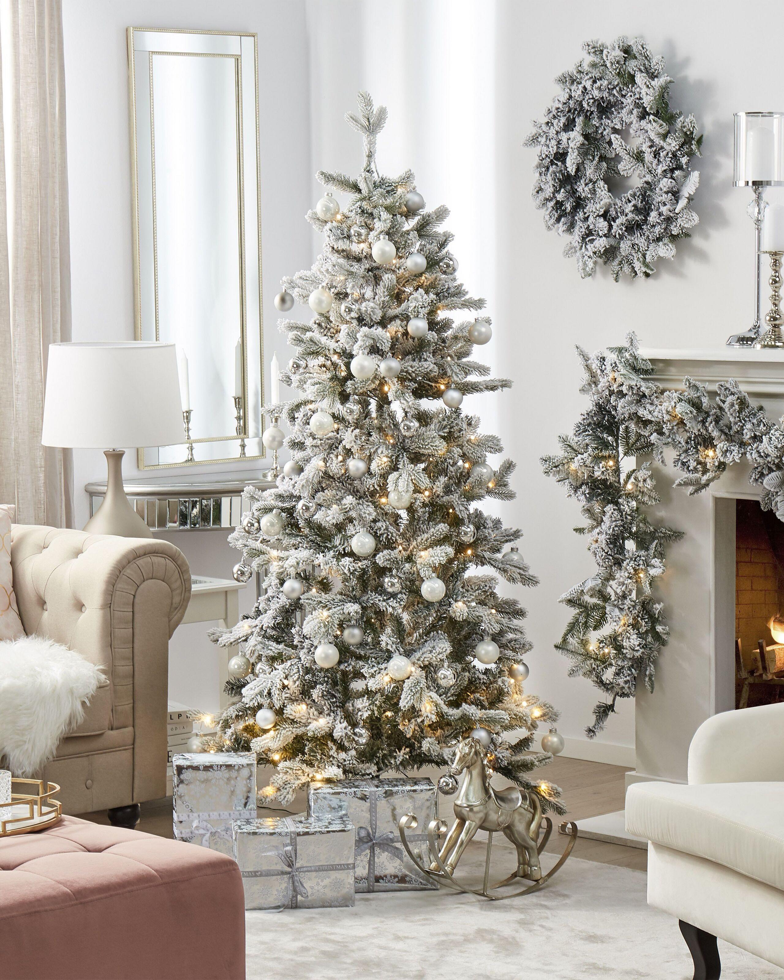 Beliani Albero natalizio innevato en PVC TATLOW  