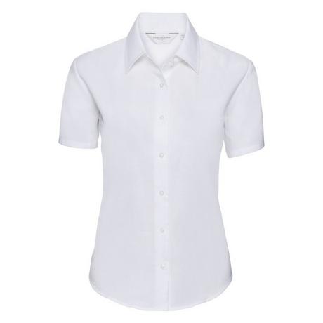 Russell  Collection Easy Care Oxford Bluse, Kurzarm 