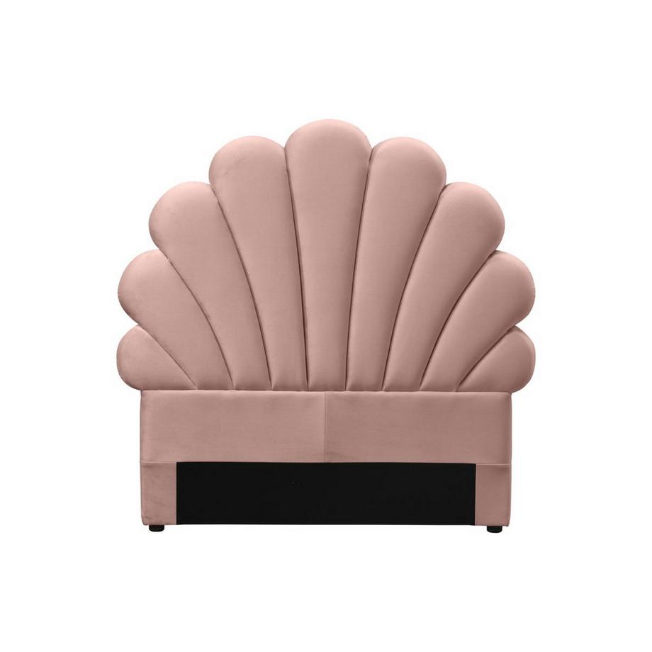 Vente-unique Testata letto conchiglia 110 cm Velluto Rosa - MONICA  
