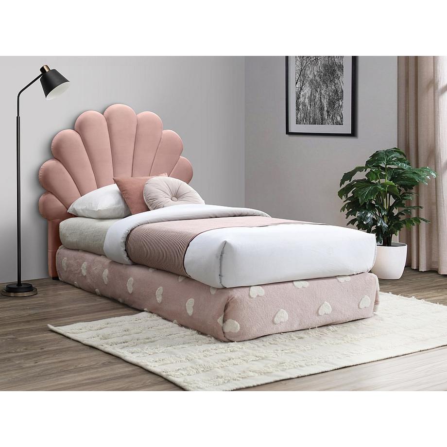 Vente-unique Testata letto conchiglia 110 cm Velluto Rosa - MONICA  