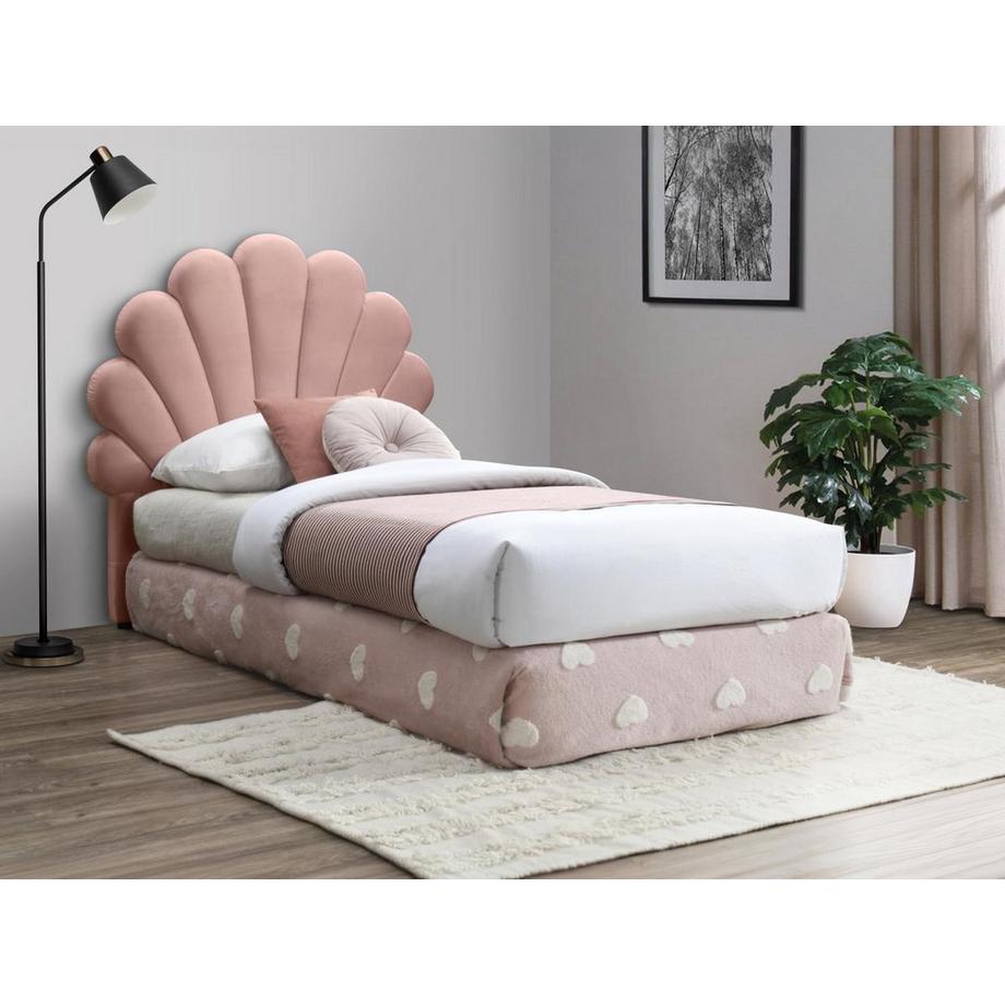 Vente-unique Testata letto conchiglia 110 cm Velluto Rosa - MONICA  