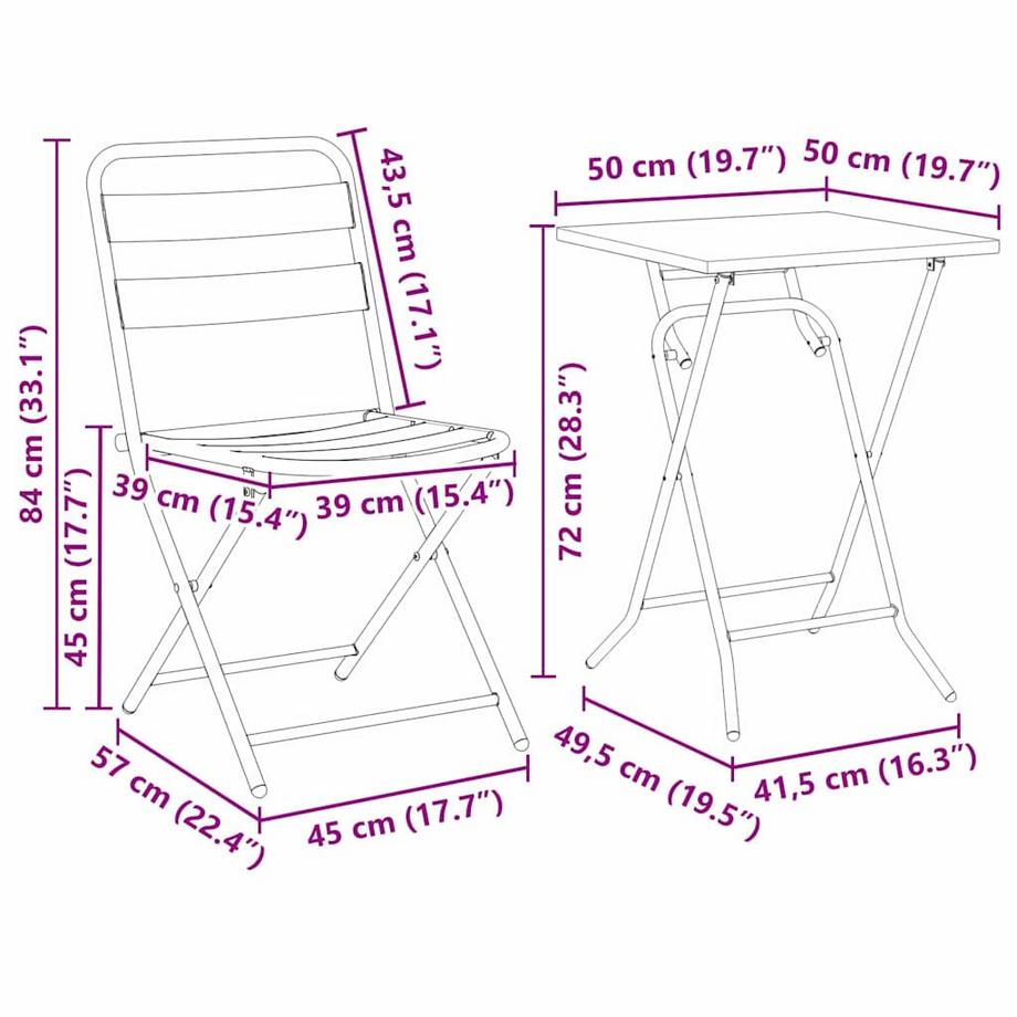 VidaXL Garten bistro set stahl  