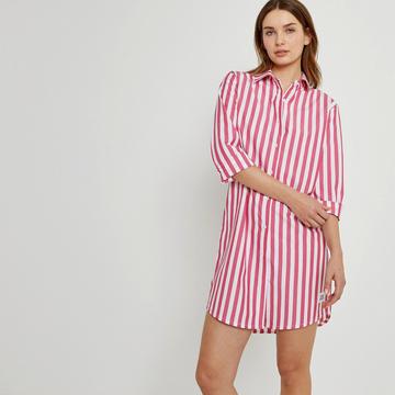 Chemise de nuit en popeline rayée