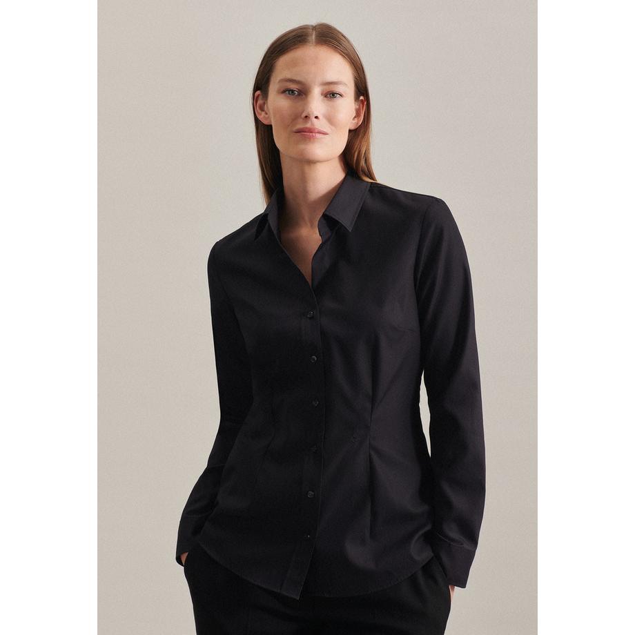 Seidensticker  Hemdbluse Uni Langarm Kragen 