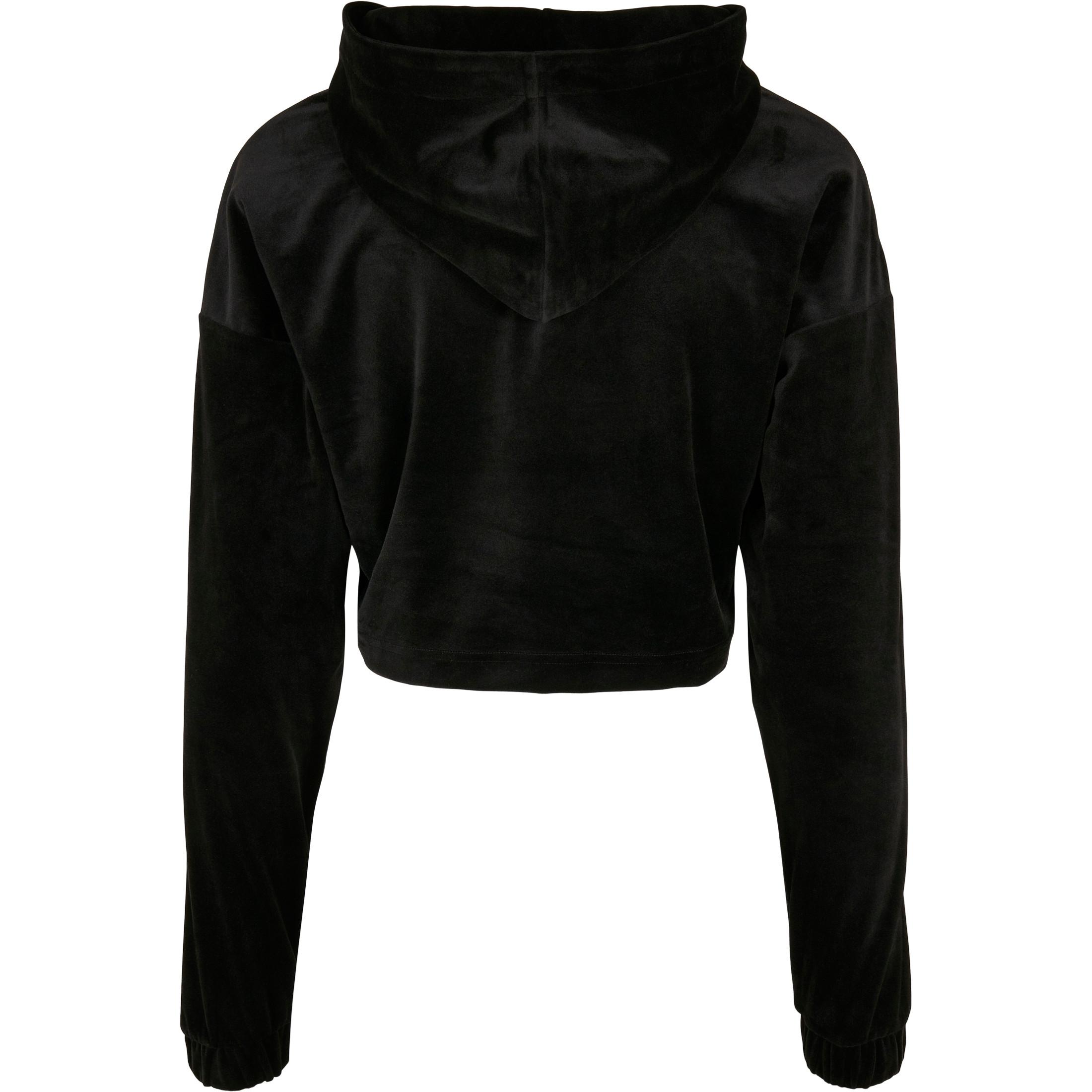 URBAN CLASSICS Cropped Velvet Oversized Hoodie  