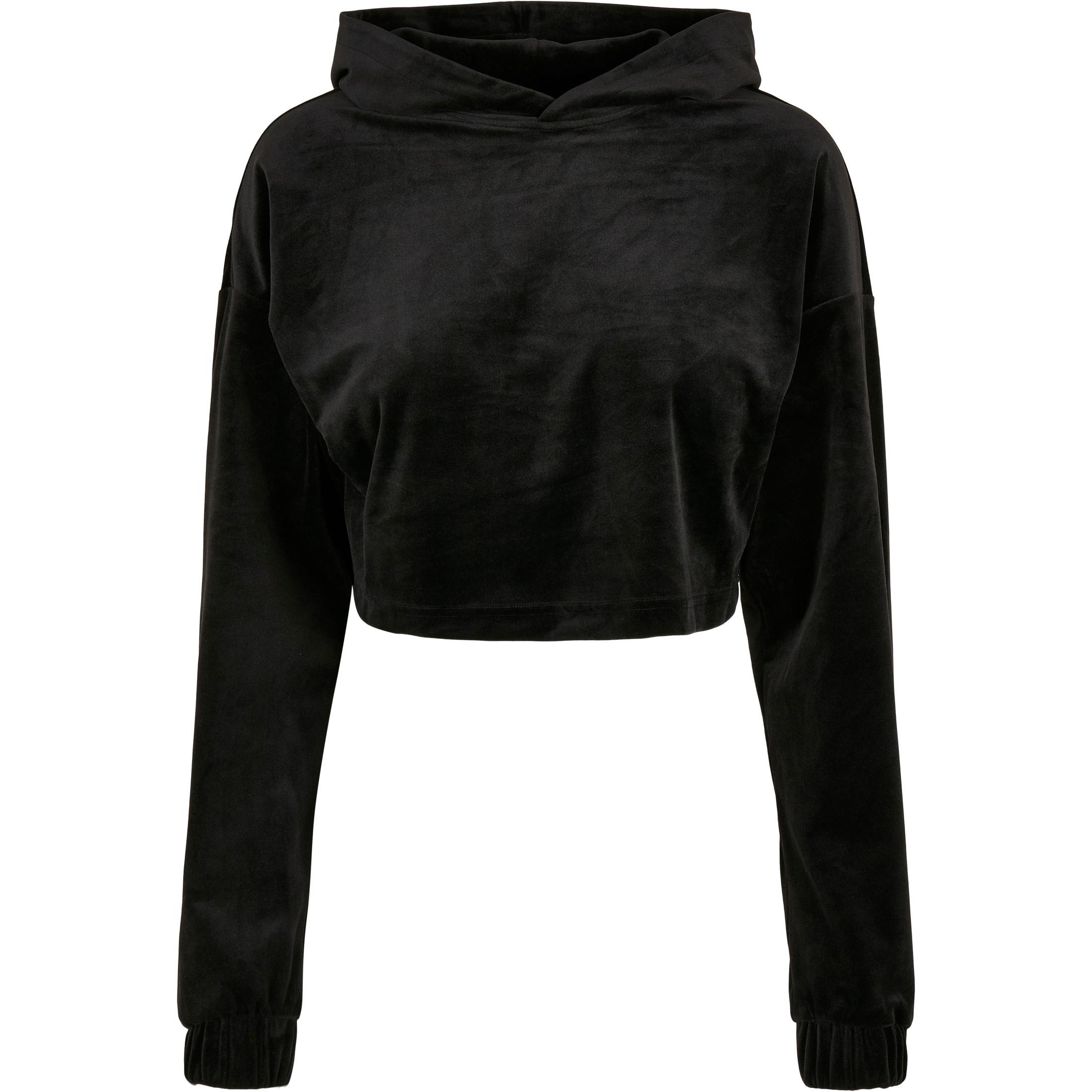 URBAN CLASSICS Cropped Velvet Oversized Hoodie  