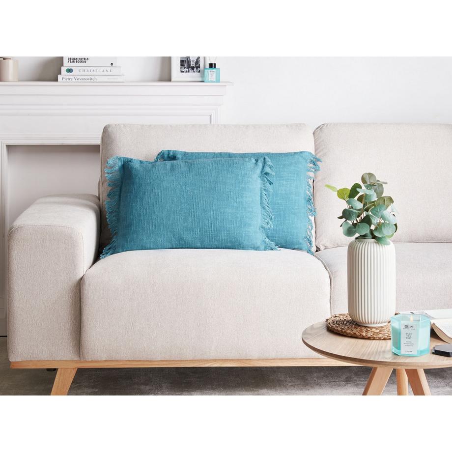 Beliani Dekokissen 2er Set aus Baumwolle Boho MABA  