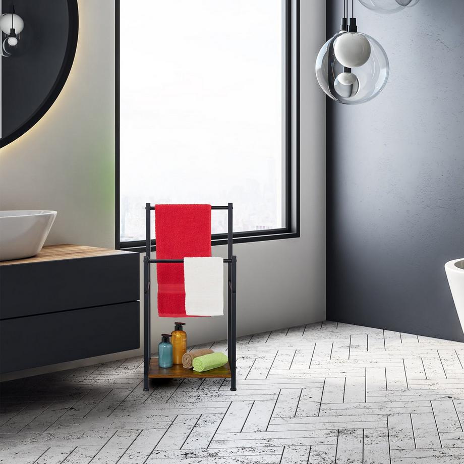 Northix Portasciugamani con ripiano e 2 barre  