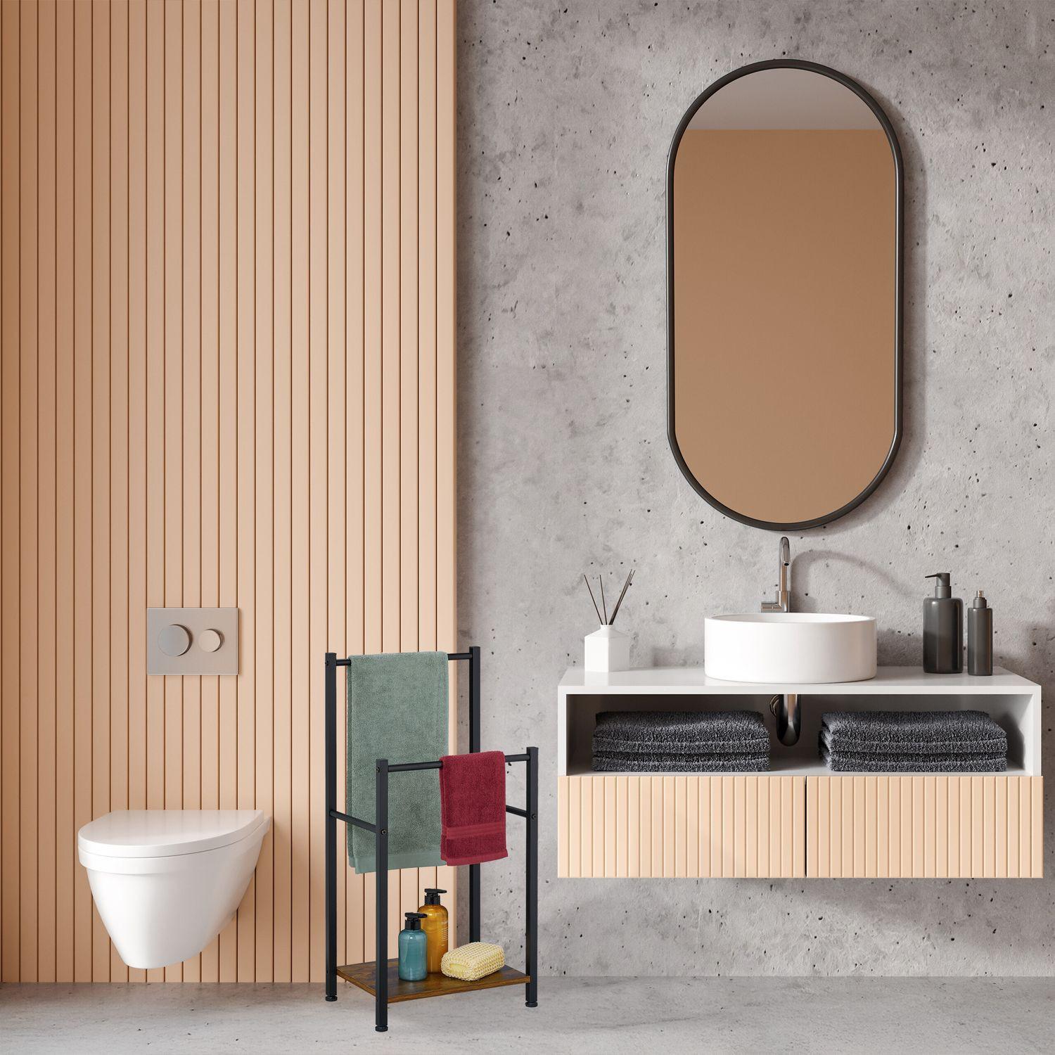 Northix Handtuchhalter mit Ablage und 2 Stangen  