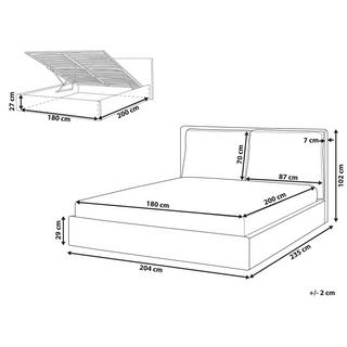 Beliani Bett mit Stauraum aus Samtstoff Modern BAJONNA  