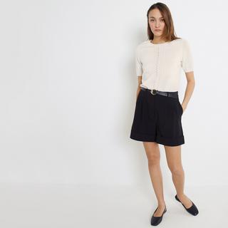 La Redoute Collections  Kurzärmeliger Pullover mit rundem Ausschnitt 