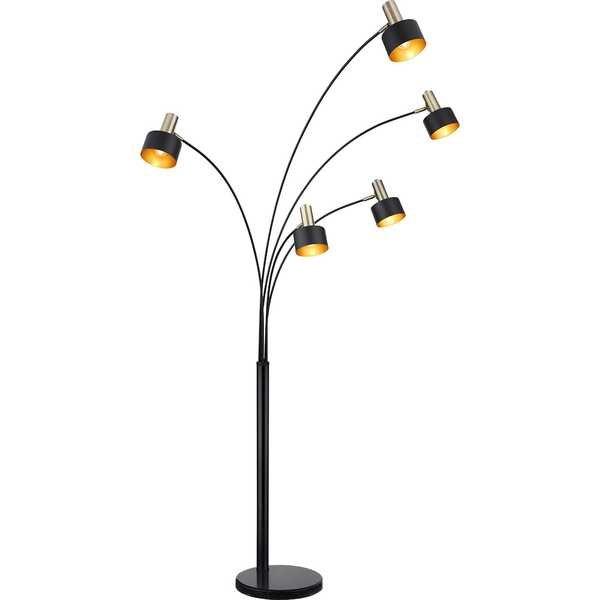 mutoni Lampadaire Swinni métal noir 5xE27  