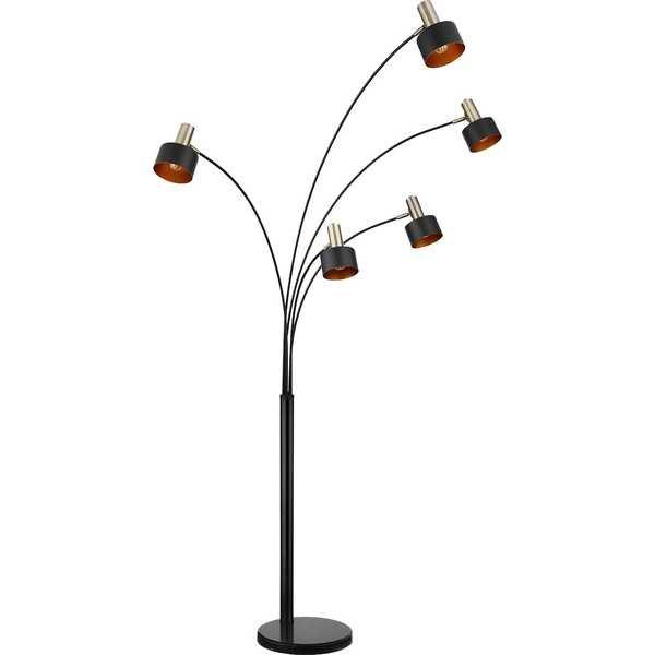 mutoni Lampadaire Swinni métal noir 5xE27  