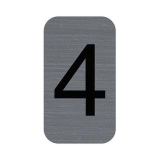 Exacompta Plaque adhésive imitation Aluminium Chiffre 4 2,5x4,4 cm  