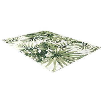 Tappeto interno o esterno etnico motivi a foglie  Verde PALMO