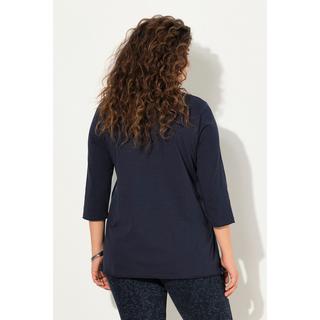 Ulla Popken  Shirt, Herzmotiv, A-Linie, V-Ausschnitt, Langarm 