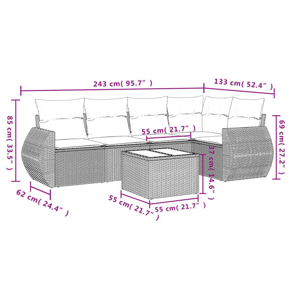 VidaXL set divano da giardino Polirattan  