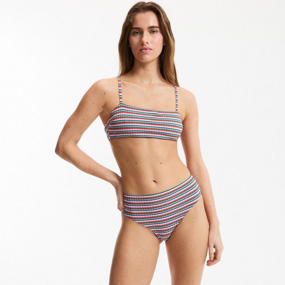 La Redoute Collections Haut de maillot de bain brassière rayée en maille côtes plates  