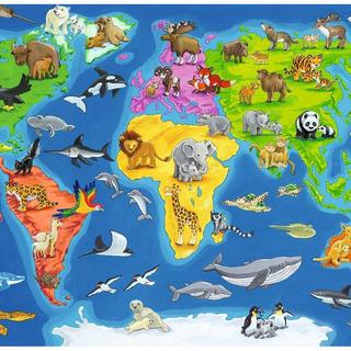 Ravensburger  Weltkarte mit Tieren, Puzzle (Ravensburger 06641) 