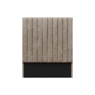 Bettkopfteil mit vertikalen Ziernähten - Stoff - 110 cm - Taupe - SARAH