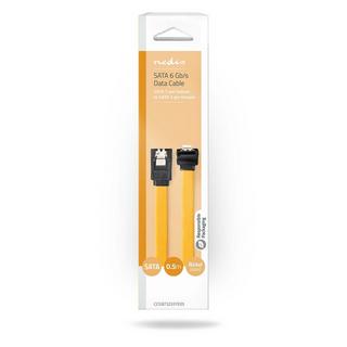 Nedis  Câble SATA | 6 Gbps | SATA 7 broches femelle | SATA 7 broches femelle | Nickelé | 0.50 m | Plat | PVC | Jaune | Boîte 
