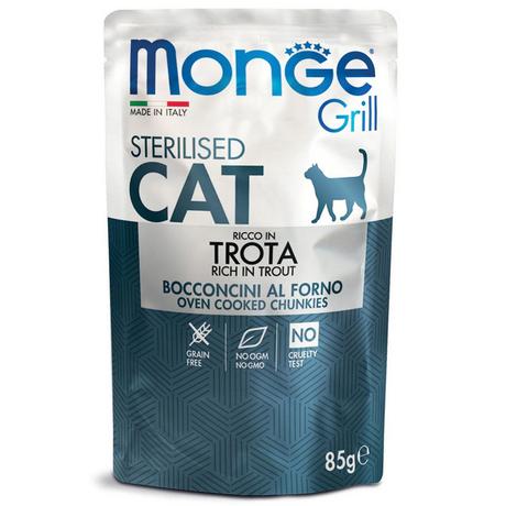 Monge  Griglia per gatto sterilizzata con trota - Multipack 