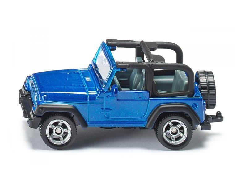 siku  1342, Jeep Wrangler, Metall/Kunststoff, Blau, Spielzeugauto für Kinder, Anhängerkupplung 