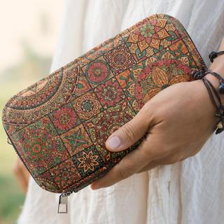 Avizar  Pochette Liège Double Poche Mandala 