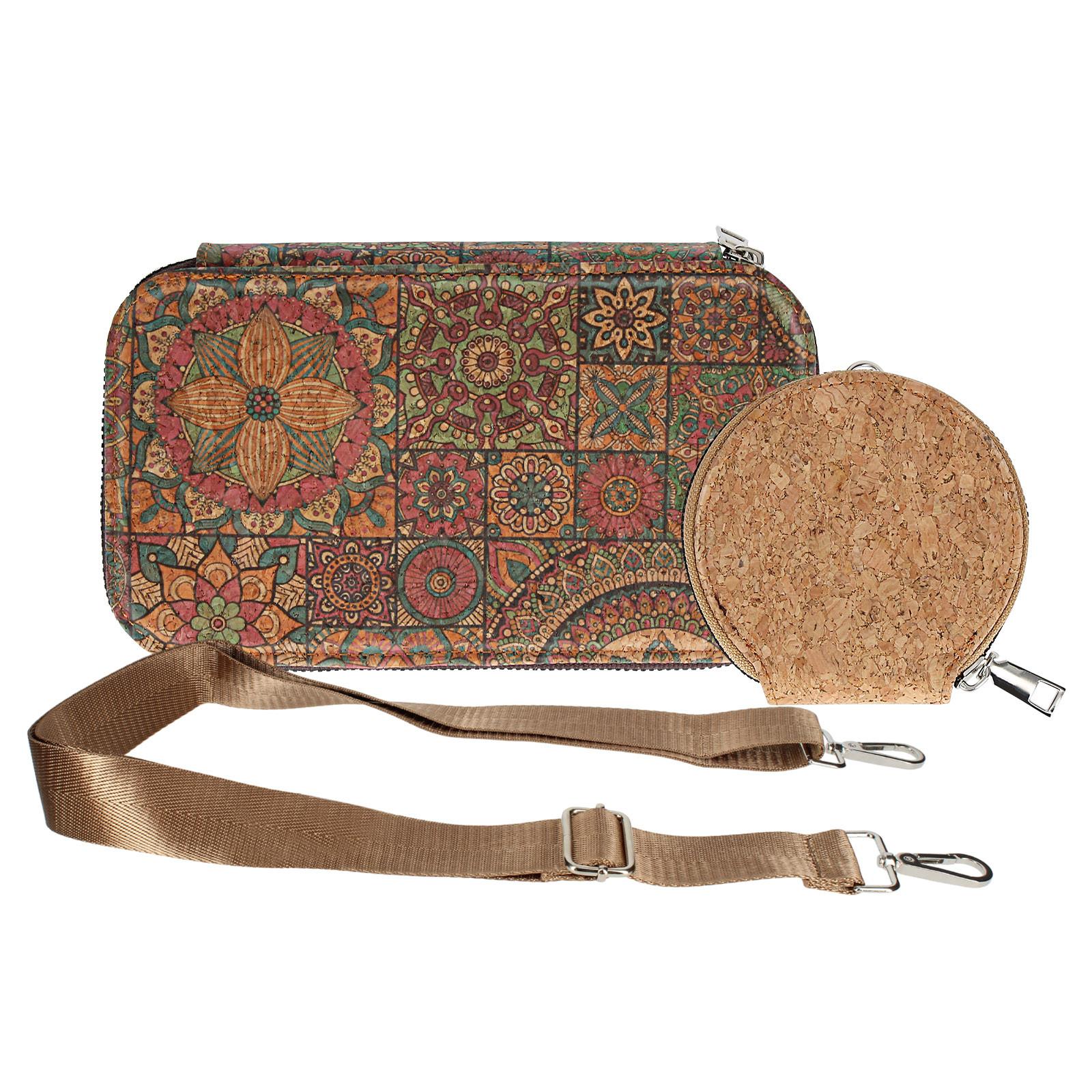 Avizar  Pochette Liège Double Poche Mandala 