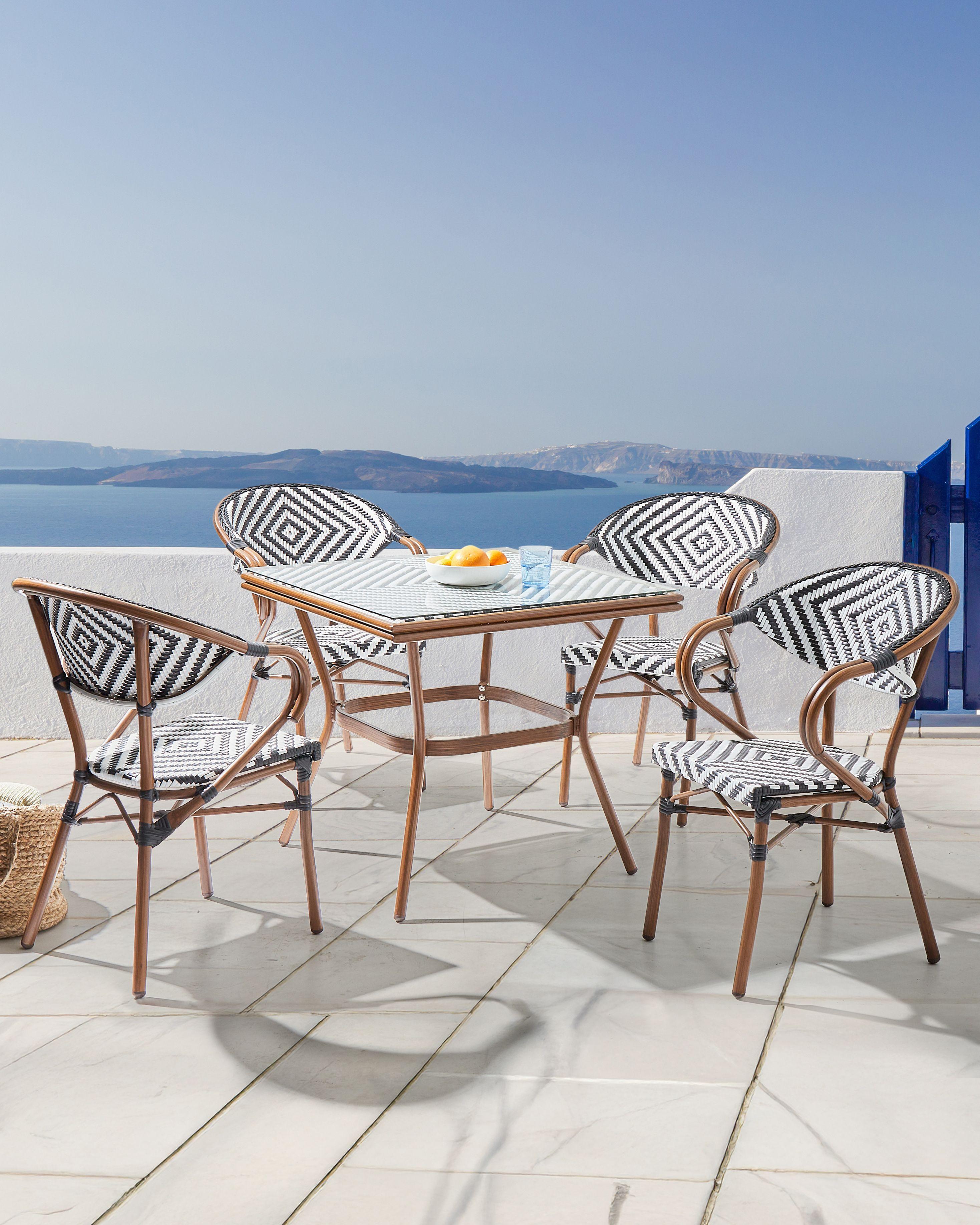 Beliani Set di 4 sedie da giardino en Rattan sintetico Boho CASPRI  