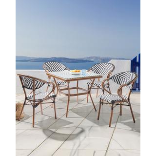 Beliani Set di 4 sedie da giardino en Rattan sintetico Boho CASPRI  