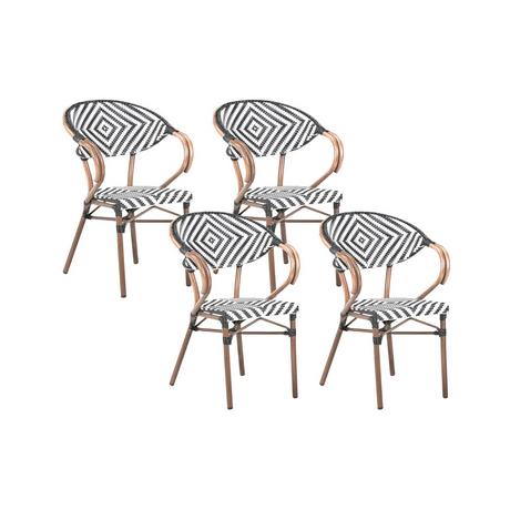 Beliani Set di 4 sedie da giardino en Rattan sintetico Boho CASPRI  