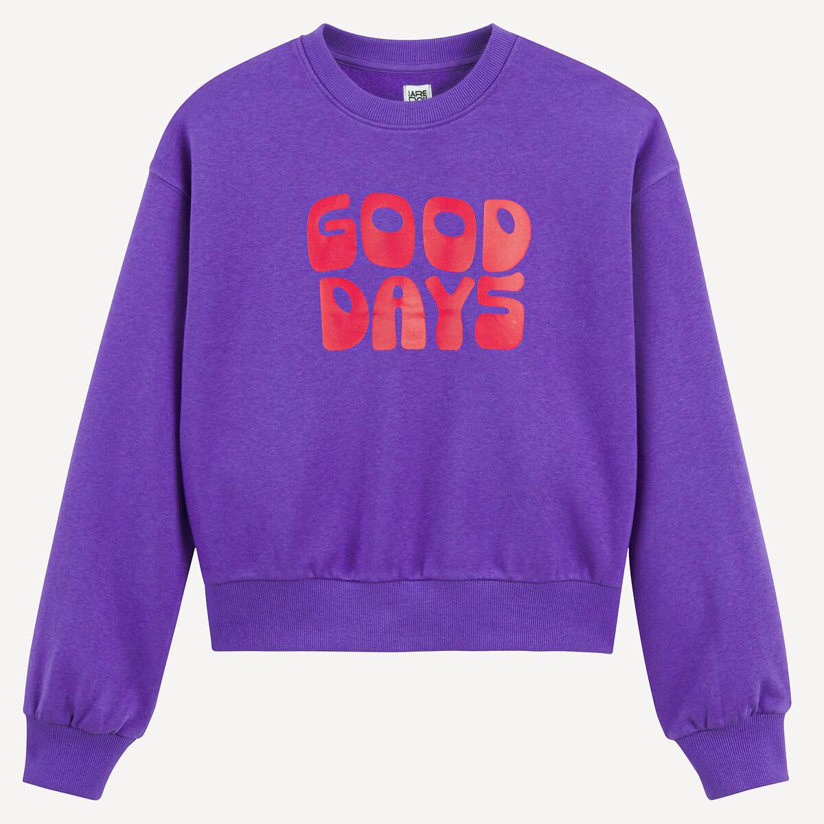 La Redoute Collections  Sweat col rond à message en molleton 