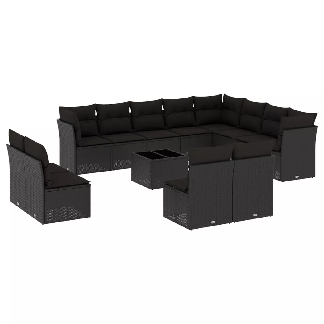VidaXL - Ensemble de canapés de jardin rotin synthétique, One Size, Noir