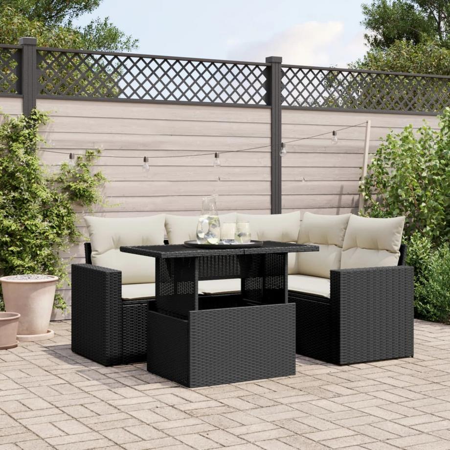 VidaXL set divano da giardino Polirattan  