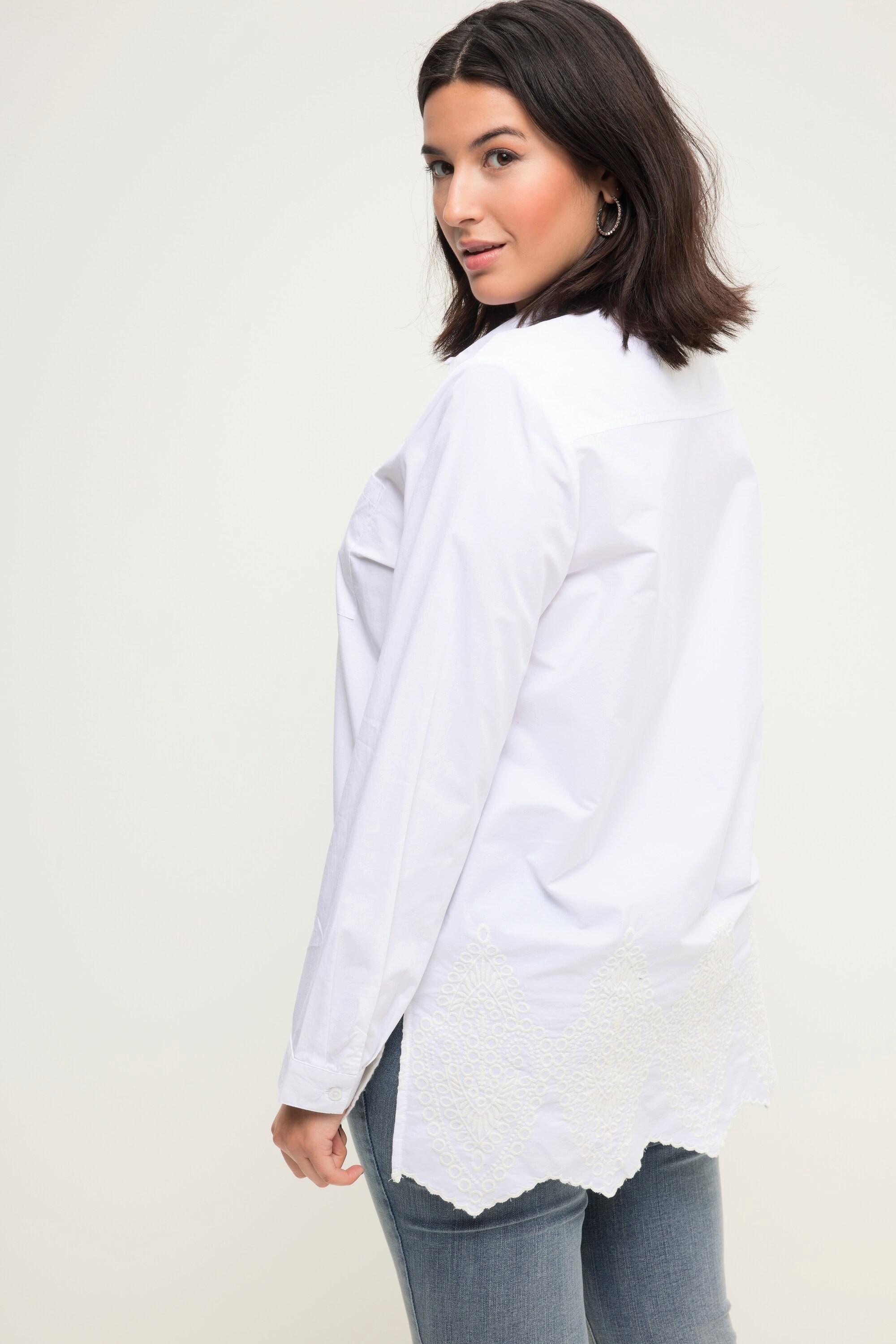 Studio Untold  Camicia dal taglio oversize con ricami sull'orlo, collo da camicia e maniche lunghe 