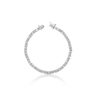 MUAU Schmuck  Bracelet chaine royale classique en or blanc 750, 19cm, 4mm 