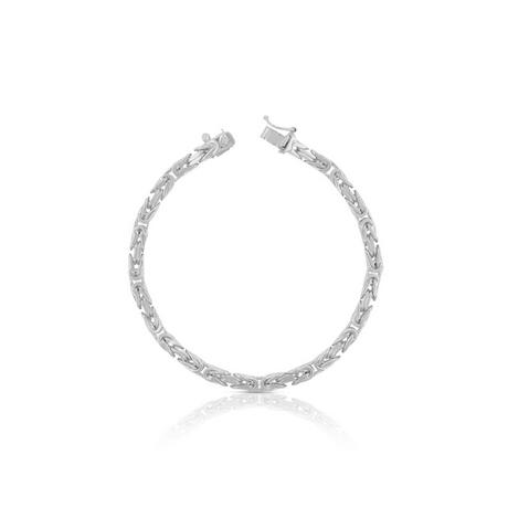 MUAU Schmuck  Bracelet chaine royale classique en or blanc 750, 19cm, 4mm 