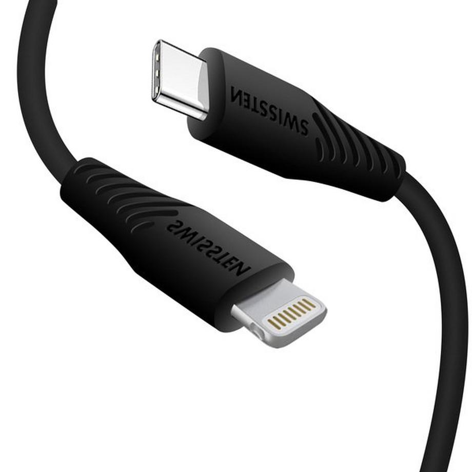 SWISSTEN  Câble USB-C Lightning 1m Swissten Noir 
