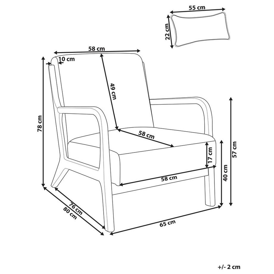 Beliani Fauteuil en Tissu  SKOVDE  